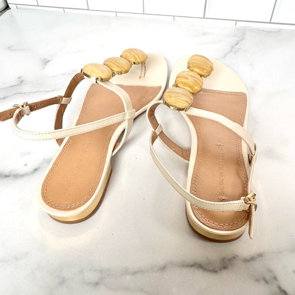 Elegant Cream Sandals with Faux Stones - Picture 8 of 10